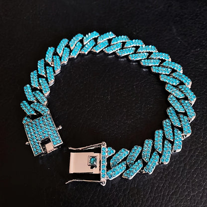 Chunky Iced Out Rhinestone Cuban Link Chain Necklace For Men, father's day gift