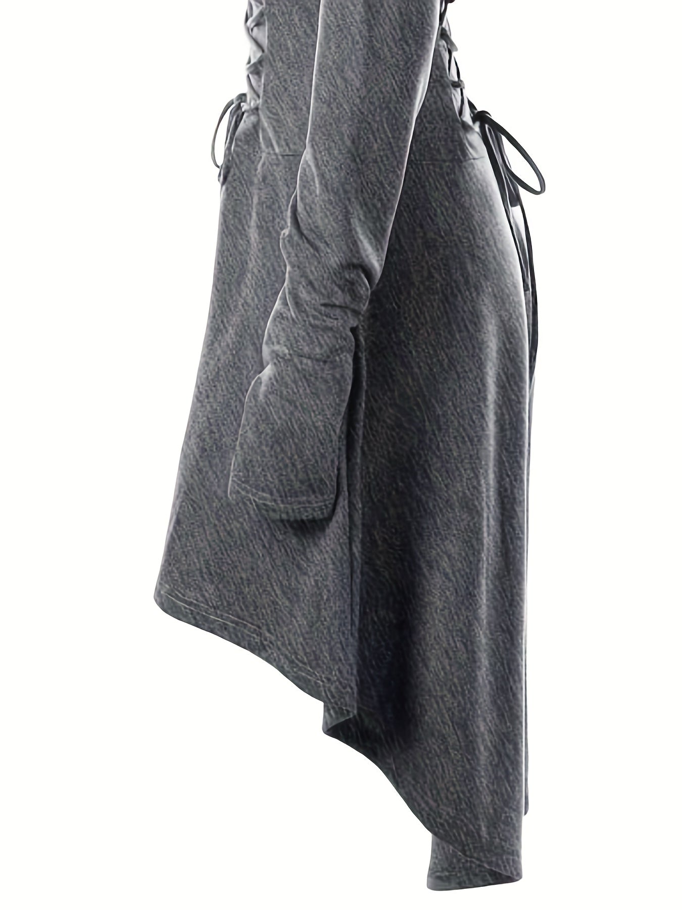 Gothic Witch Cosplay Dress, Medieval Renaissance Halloween Cosplay Hooded Costume, Women's Clothing