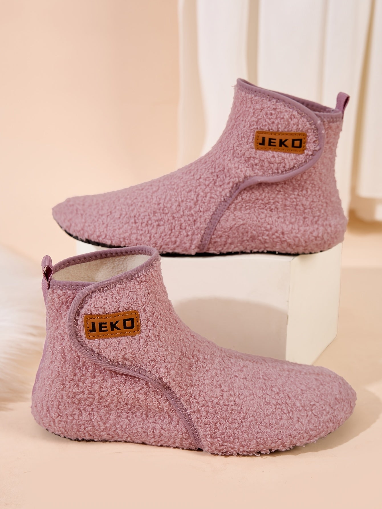 Women's Winter Warm Slip-On Slippers with Closure - Soft Fabric Indoor/Outdoor House Shoes, Non-Slip Rubber Sole & Plush Lining for Cozy Comfort, Light Blue, Indoor Slippers, Home Comfort, Simple Style, Comfortable Fit, Home