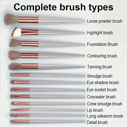 13 Pcs Soft Makeup Brush, For Foundation Blending, Eye Shadow Application, Kabuki Blending Beauty Tools