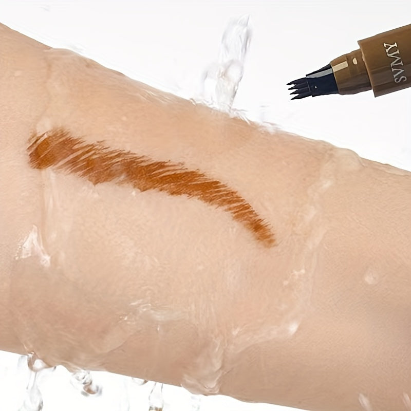 Long-lasting Smooth 4 Split Head Liquid Eyebrow Pencil, Natural And Wild Eyebrow Pencil, Waterproof And Shaping Eyebrow Makeup Tool