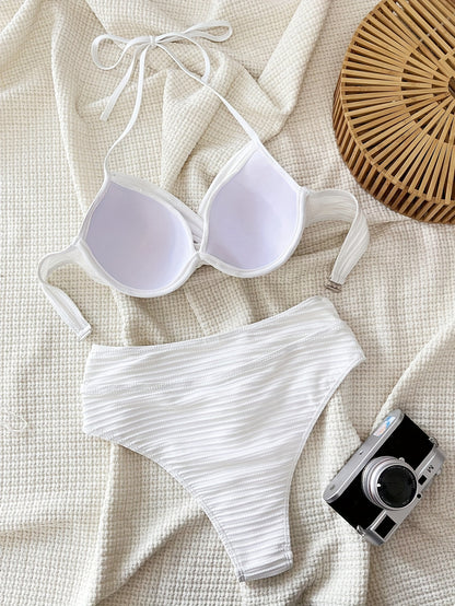 Women's Fashion Solid Color Bikini Set