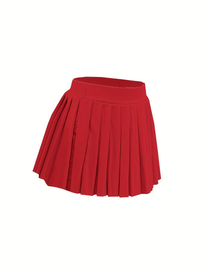 [Bright Pink Skirt] Sexy Summer Bright Pink High-Waisted Pleated Mini Skirt | Stretchy & Machine Washable | Perfect for Casual or Party Outfits for Women
