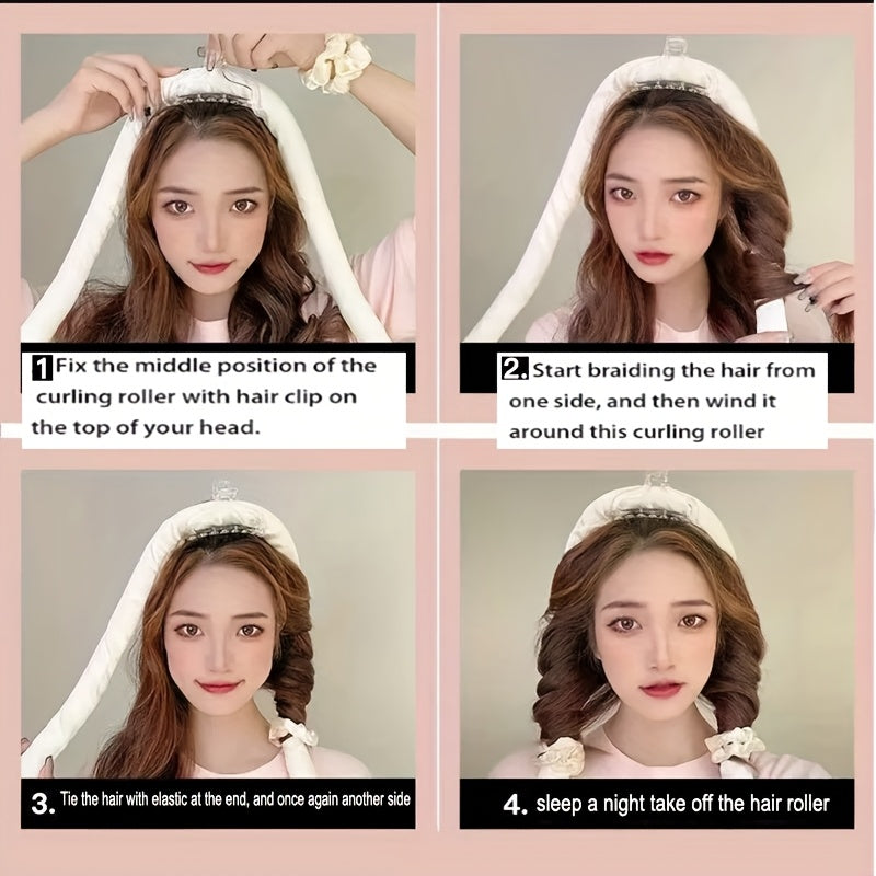 [12pcs Hair Styling Tools Set] 12pcs Hair Styling Tools Set for Sleeping, Hair Roller and Face Massager, 1pc Satin Pillowcase for Hair and Skin Queen Set, Satin Heatless Curling Set, Overnight Hair Curlers,1pc Soft Eye Mask f