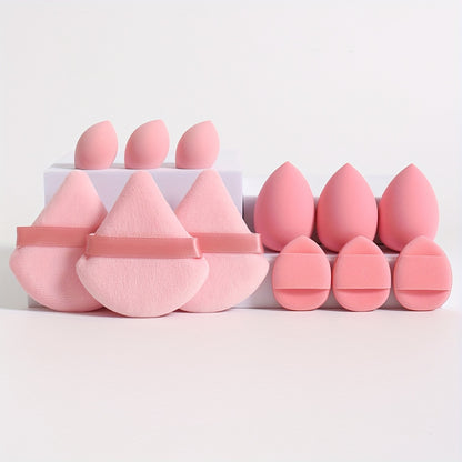 12-Piece Multi-functional Makeup Sponge Puff Set, Flawless Blending For Liquids, Creams & Powders, Latex-Free, Dry & Wet Dual-Use Foundation, Contouring & Highlighting Sponges With Mini Cushion Puffs For All Skin Types