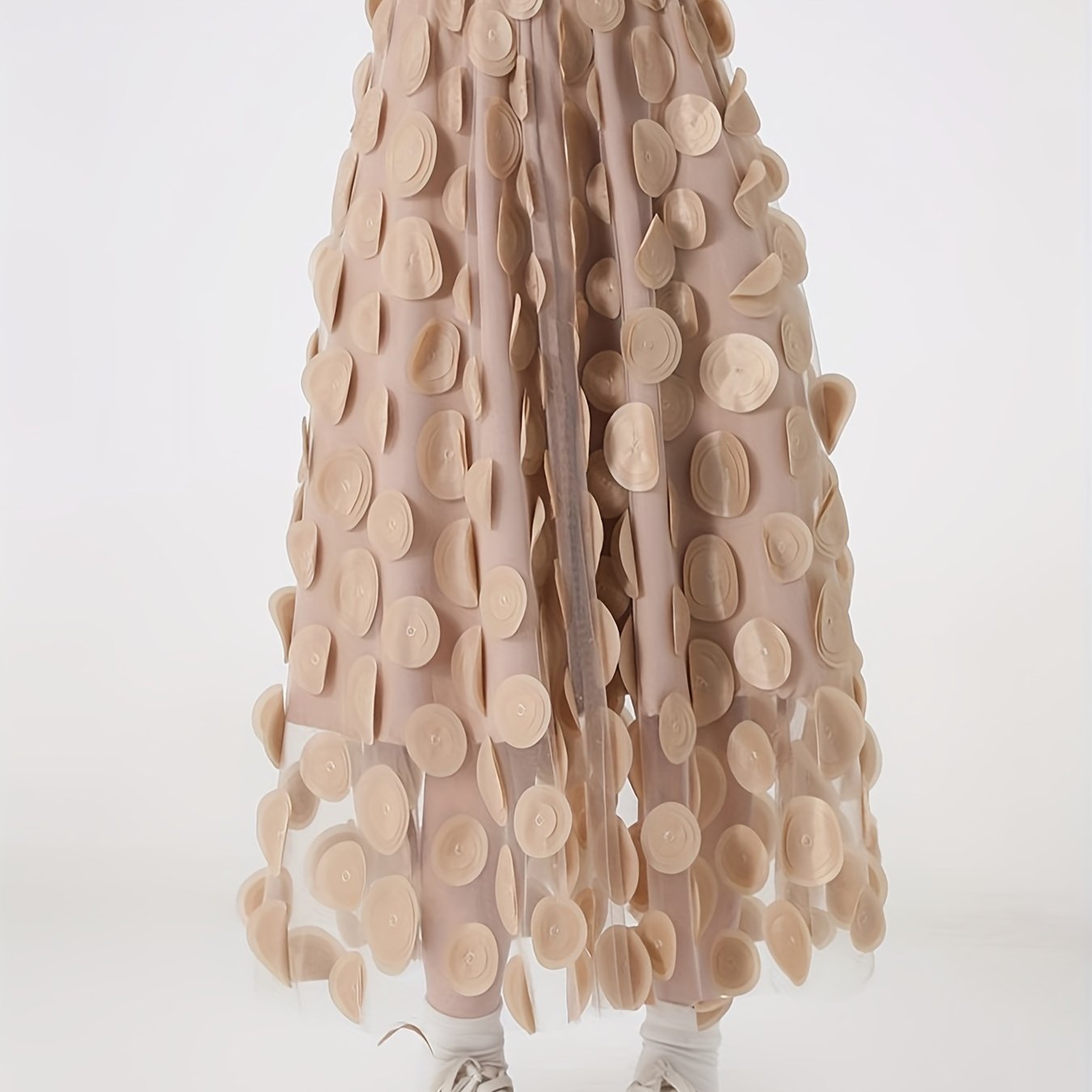 Applique High Waist Skirts, Elegant Maxi Skirts For Spring & Summer, Women's Clothing