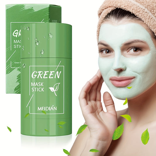 Green Tea Mask Stick - Deep Cleansing and Oil Control for All Skin Types - Moisturizes, Tightens, Perfect for Men and Women
