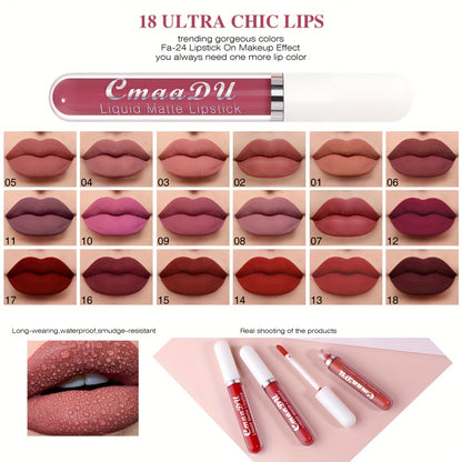 Long-Lasting Matte Liquid Lipstick - Waterproof, Non-Stick, Fruit Scented, Sweatproof, Hydrating, Lightweight, Durable Makeup for Dining, Swimming, Summer - Fruit Fragrance, Cup-Shaped Applicator