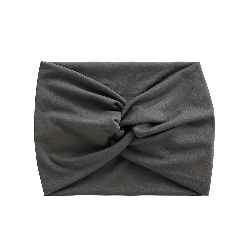 1pc Elegant Leopard Print Knitting Sports Headband - Stretchy, Sweat-Absorbing, Minimalist Design for Women - Perfect for Yoga, Fitness, and Valentines Day Festival