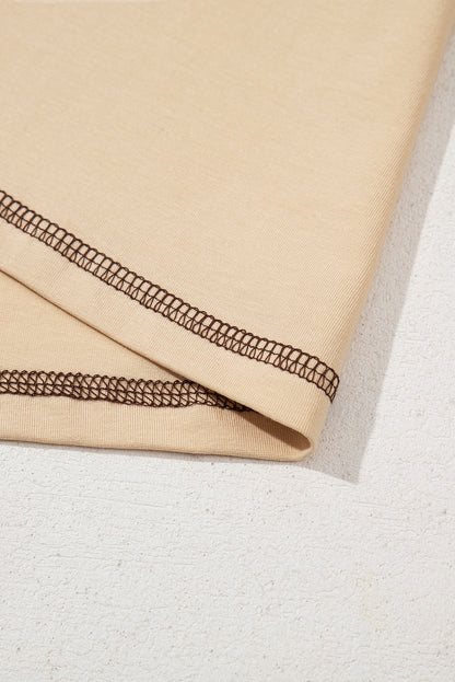 Apricot RODEO Horseshoe Embroidered Patch Pocket T Shirt