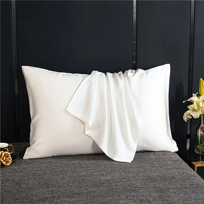 Luxurious Silky Soft Pillowcase - Breathable, Skin-Friendly Cooling Feel, Solid Color With Envelope Closure - Machine Washable