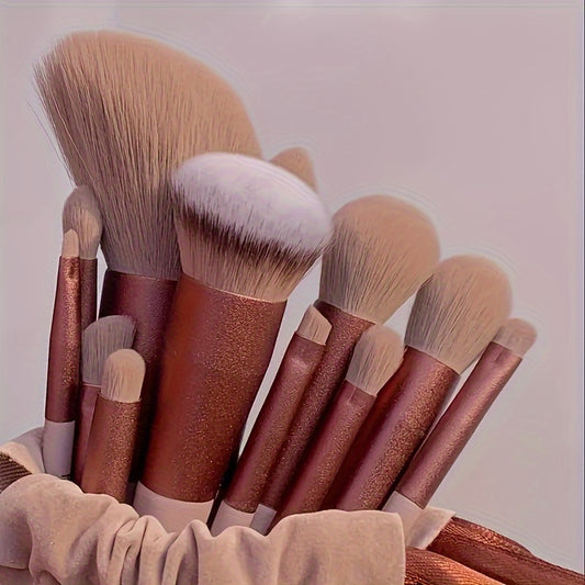 13pcs Makeup Brushes Soft Fluffy Professional Foundation Blush Powder Eyeshadow Kabuki Blending Makeup Brush Beauty Tools Valentine's Day Birthday Gift for Girlfriend