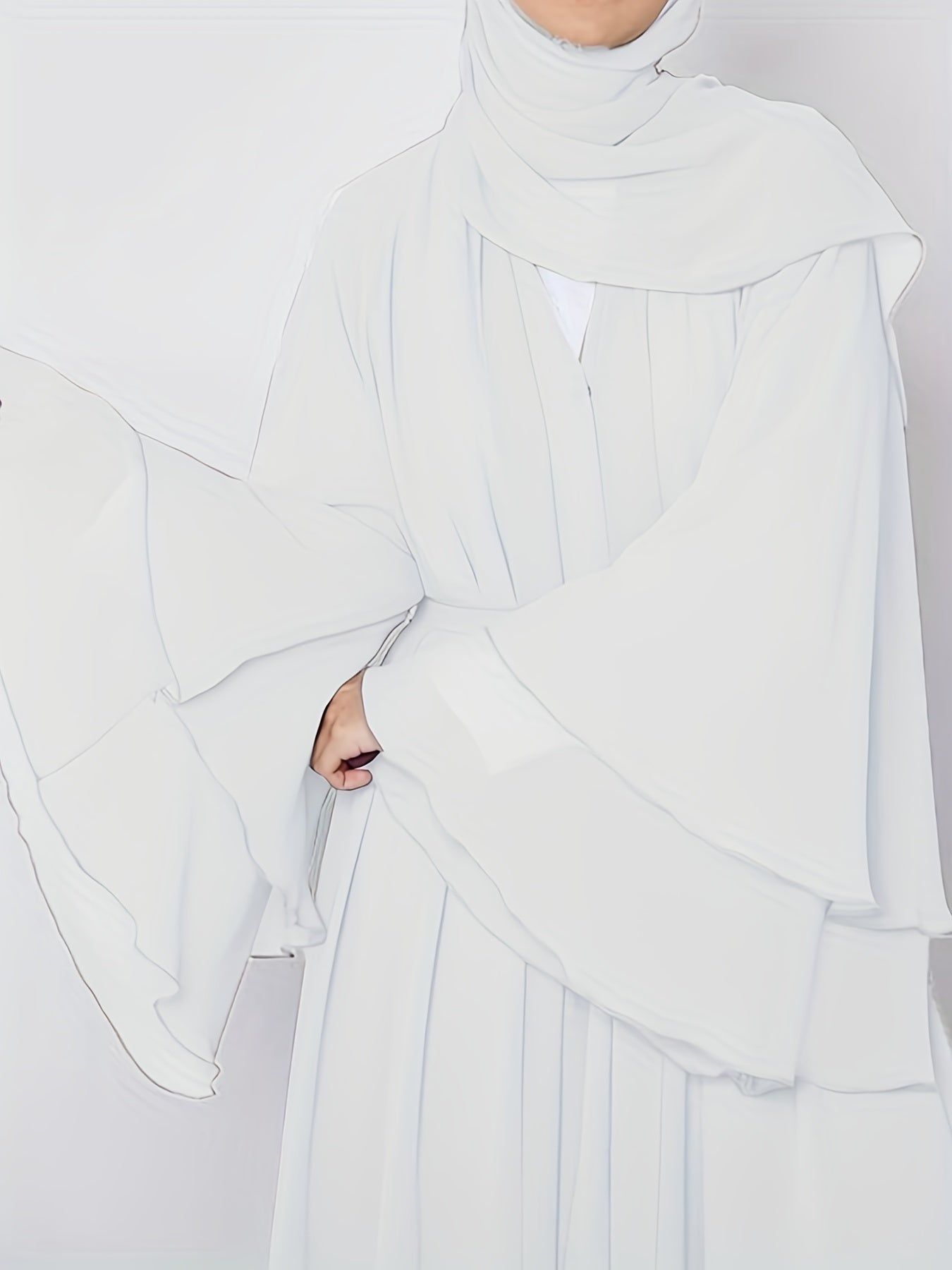 Ramadan Islamic Modest Dress Without Hijab, Long Sleeve Open Front Casual Modest Muslim Dress, Women's Clothing