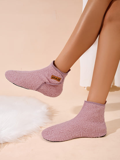 Women's Winter Warm Slip-On Slippers with Closure - Soft Fabric Indoor/Outdoor House Shoes, Non-Slip Rubber Sole & Plush Lining for Cozy Comfort, Light Blue, Indoor Slippers, Home Comfort, Simple Style, Comfortable Fit, Home