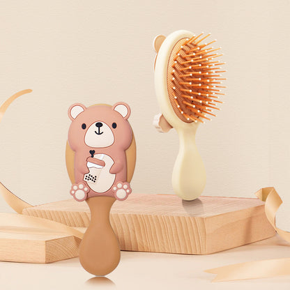 1pc Cute Cartoon Bear Hairdressing Comb - Massage And Air Cushion For All Types Of Hair - Suitable For Wet And Dry Hair