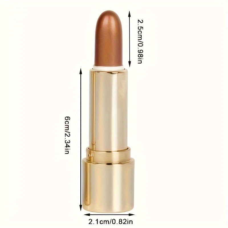 3D Highlighting & Contouring Stick, Side Shadow Face Concealer Stick, Eye Brightening Swivel Stick, Small Golden Tube Pearly Glitter Concealer Stick, Makeup For All Skin Tones For Music Festival