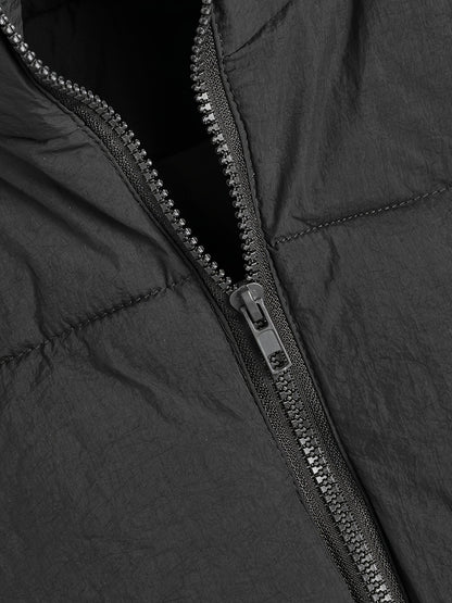 Women'S Elegant High-Neck Padded Vest with Drawstring Detail - Solid Color, Thick Warm Winter Sleeveless Jacket Vest, Casual Streetwear Style, 200g/m² Fabric Weight, Autumn/Winter Essential