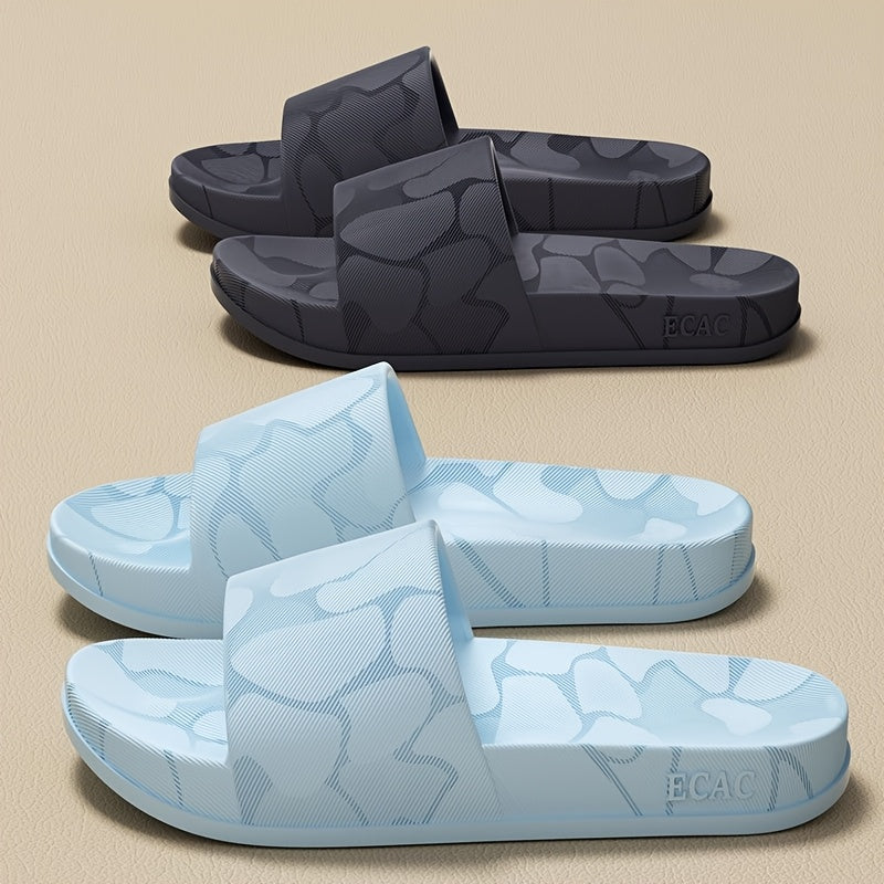 ECAC Women'S EVA Slide Sandals - Thick Cushioned Indoor/Outdoor Slippers with Geometric Pattern, Lightweight & Comfortable for Bathroom, Hiking, and Casual Wear, Hiking Footwear | Stylish Slipons | EVA Upper Material, Slipper