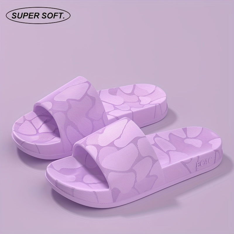 ECAC Women'S EVA Slide Sandals - Thick Cushioned Indoor/Outdoor Slippers with Geometric Pattern, Lightweight & Comfortable for Bathroom, Hiking, and Casual Wear, Hiking Footwear | Stylish Slipons | EVA Upper Material, Slipper