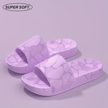 ECAC Women'S EVA Slide Sandals - Thick Cushioned Indoor/Outdoor Slippers with Geometric Pattern, Lightweight & Comfortable for Bathroom, Hiking, and Casual Wear, Hiking Footwear | Stylish Slipons | EVA Upper Material, Slipper