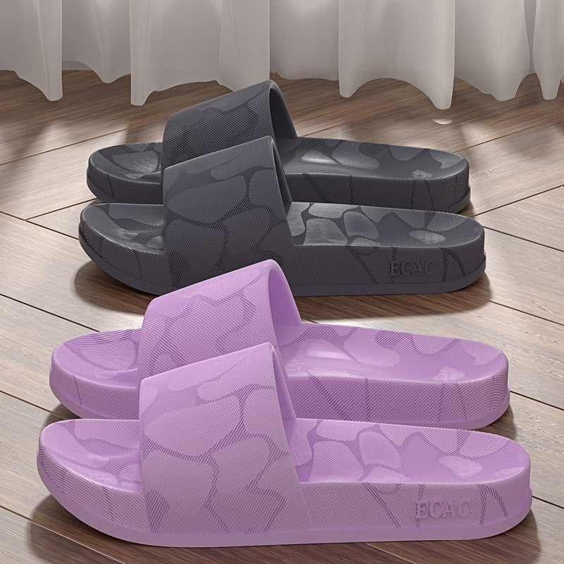 ECAC Women'S EVA Slide Sandals - Thick Cushioned Indoor/Outdoor Slippers with Geometric Pattern, Lightweight & Comfortable for Bathroom, Hiking, and Casual Wear, Hiking Footwear | Stylish Slipons | EVA Upper Material, Slipper