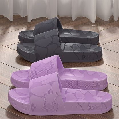 ECAC Women'S EVA Slide Sandals - Thick Cushioned Indoor/Outdoor Slippers with Geometric Pattern, Lightweight & Comfortable for Bathroom, Hiking, and Casual Wear, Hiking Footwear | Stylish Slipons | EVA Upper Material, Slipper