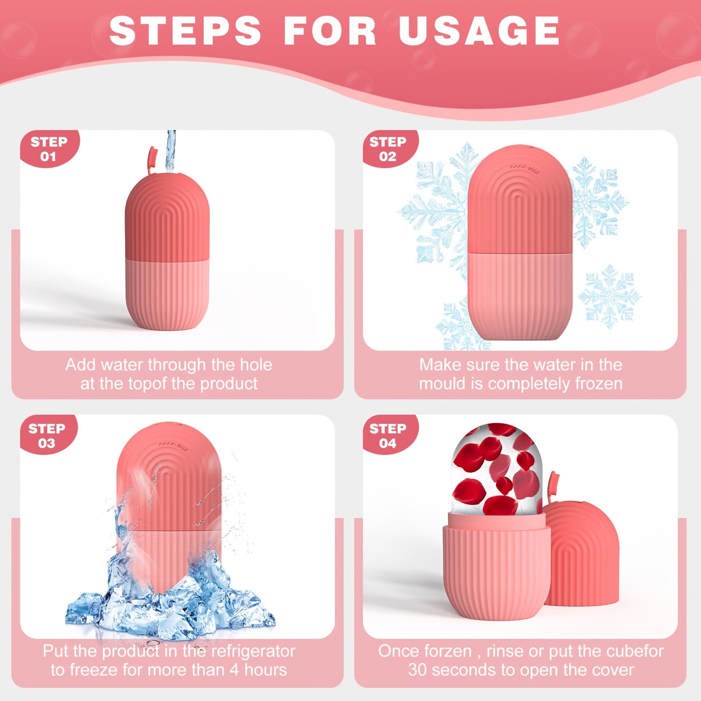 [Fragrance-Free Ice Roller] Fragrance-Free Ice Roller for Face - 1pc, Battery-Free Skincare Tool for Glowing Skin, Ideal for Daily Facial Care & Massage