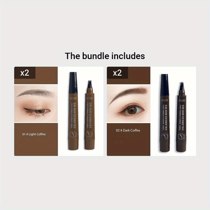 Long-lasting Smooth 4 Split Head Liquid Eyebrow Pencil, Natural And Wild Eyebrow Pencil, Waterproof And Shaping Eyebrow Makeup Tool