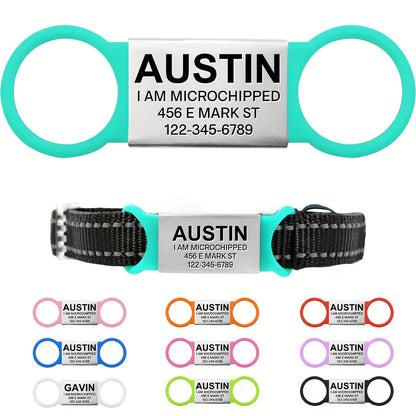 [Fast Arrival] Personalized Pet ID Tag - Durable, Noise-Free, Stylish Slide-On Tag with Engraved Pet's Name, Perfect for Dogs and Cats - Easy to Read, Long-Lasting, and Attractive Design