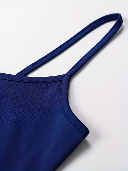 Elegant Solid Slip Lounge Dresses, Scoop Neck Bodycon Maxi Mermaid Dress, Women's Loungewear & Dresses