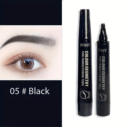 Long-lasting Smooth 4 Split Head Liquid Eyebrow Pencil, Natural And Wild Eyebrow Pencil, Waterproof And Shaping Eyebrow Makeup Tool