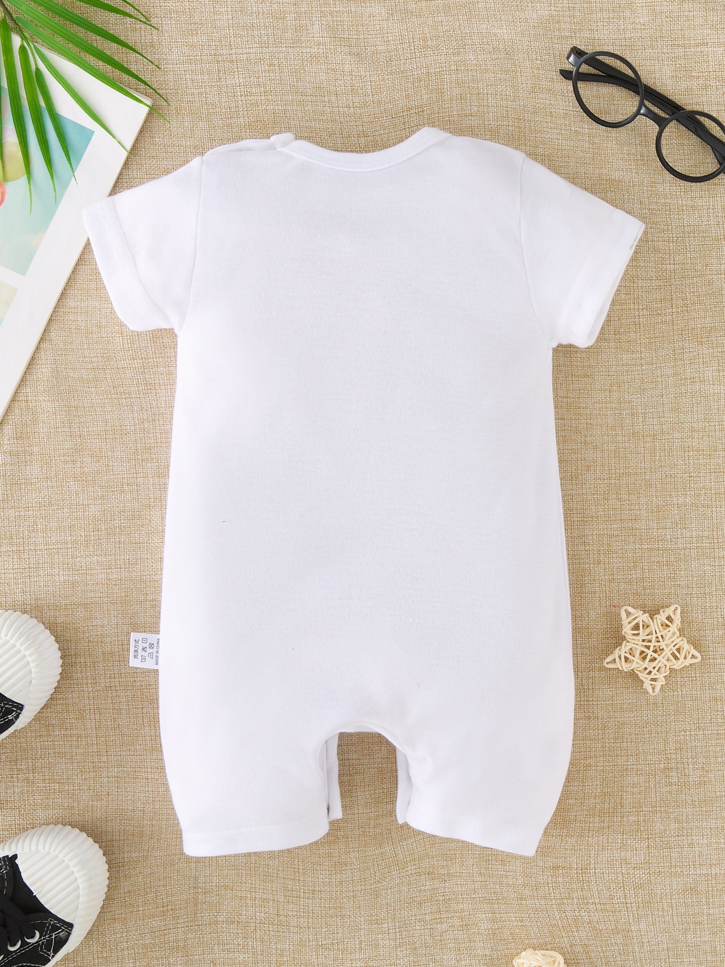 Adorable I LOVE My Big Sister Letter Print Summer Short Sleeve Quadrangle Jumpsuit Bodysuit - Soft, Comfortable & Breathable Baby Clothes - Perfect Pregnancy Gifts for Proud Big Sisters