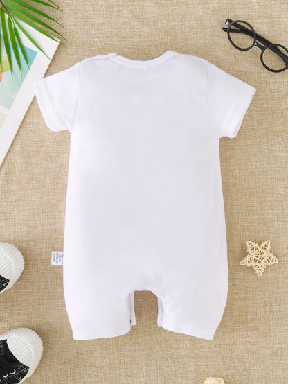 Adorable I LOVE My Big Sister Letter Print Summer Short Sleeve Quadrangle Jumpsuit Bodysuit - Soft, Comfortable & Breathable Baby Clothes - Perfect Pregnancy Gifts for Proud Big Sisters
