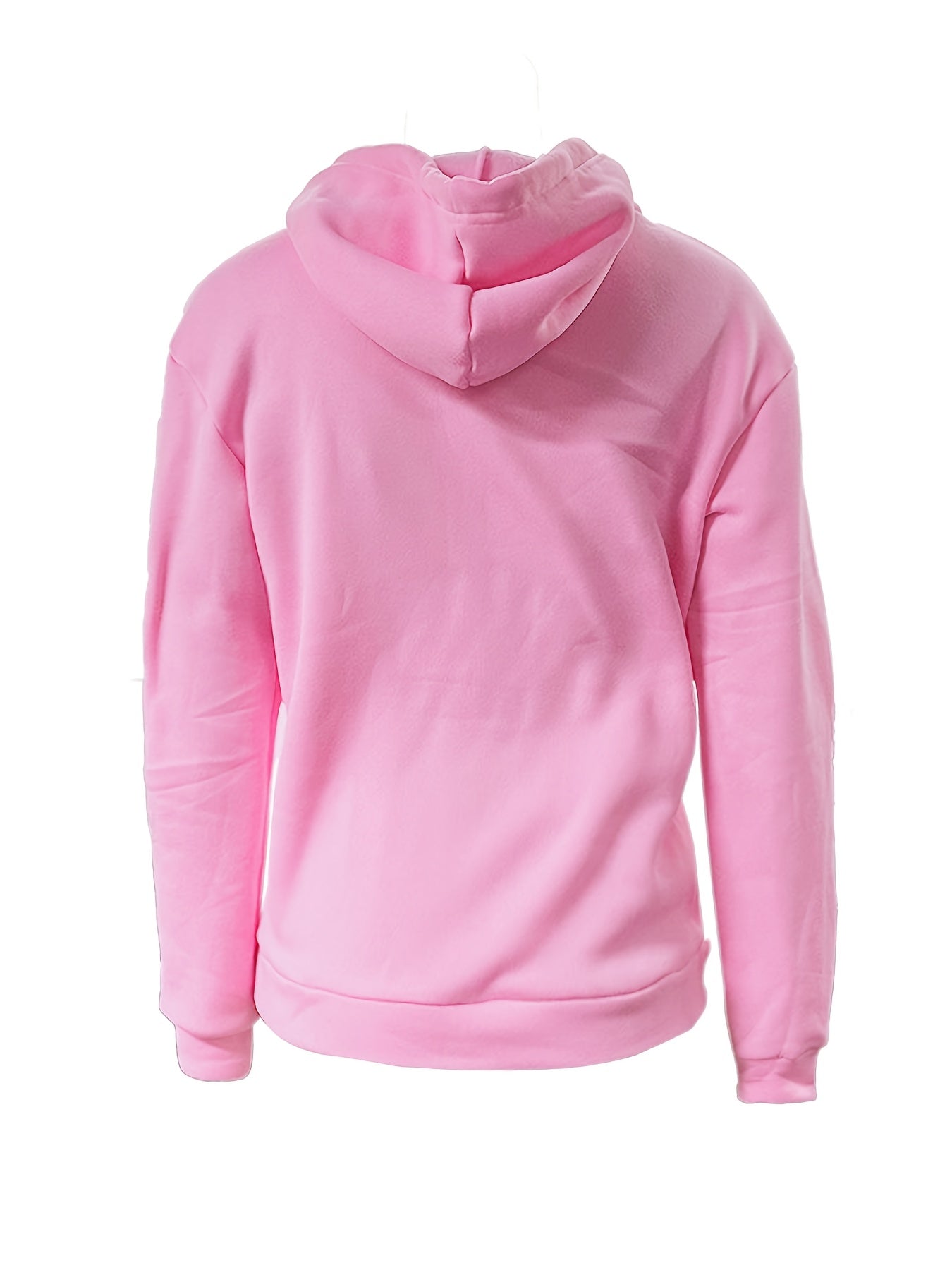 Solid Kangaroo Pocket Hoodie Without Pants, Casual Long Sleeve Drawstring Hoodies Sweatshirt, Women's Clothing