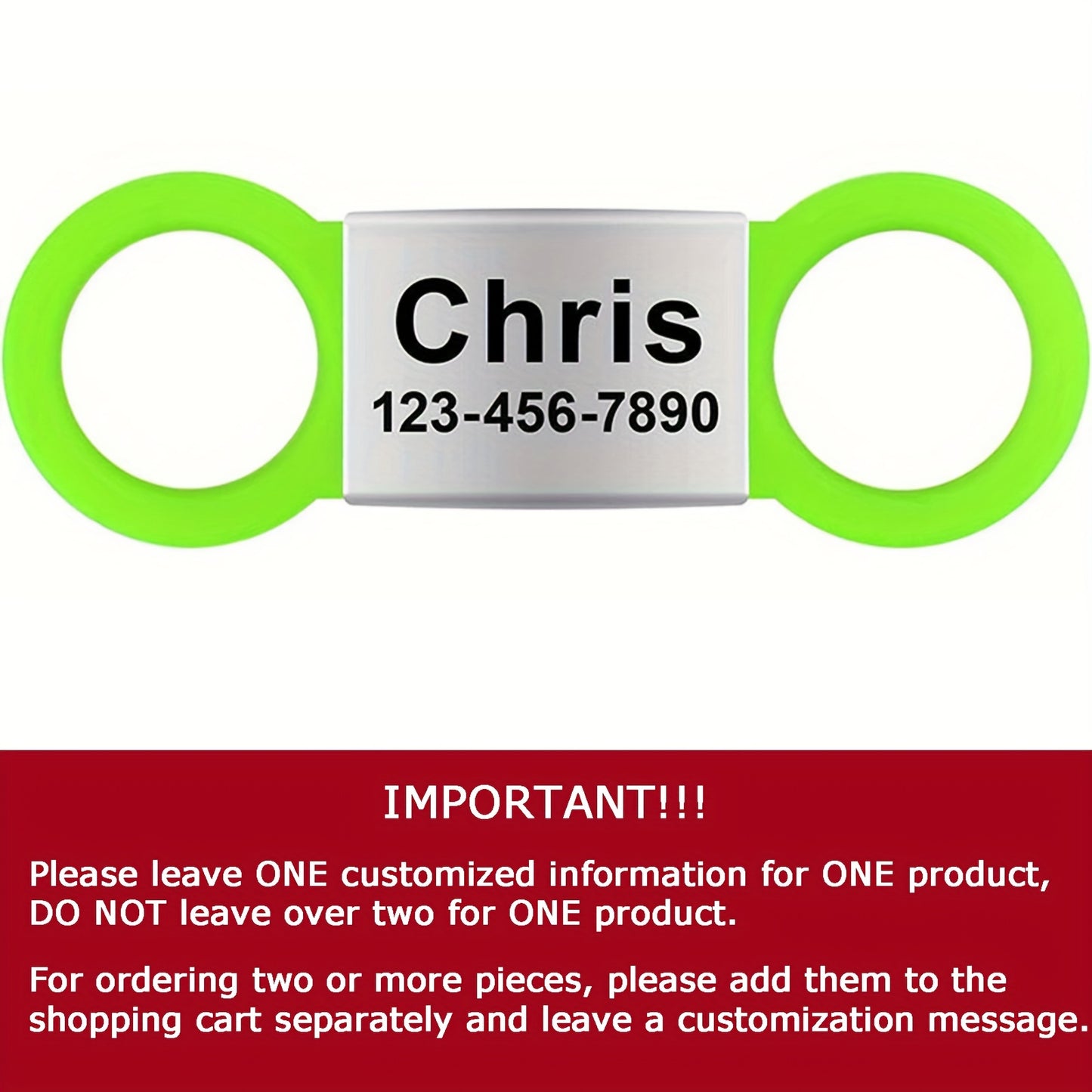 [Fast Arrival] Personalized Pet ID Tag - Durable, Noise-Free, Stylish Slide-On Tag with Engraved Pet's Name, Perfect for Dogs and Cats - Easy to Read, Long-Lasting, and Attractive Design