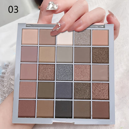 25 Colors Makeup Earth Color Beauty Eyeshadow Glitter Eyeshadow, Easy To Apply Long Lasting Makeup Waterproof Sweat Proof Eyeshadow Make Up Gift Set For Music Festival