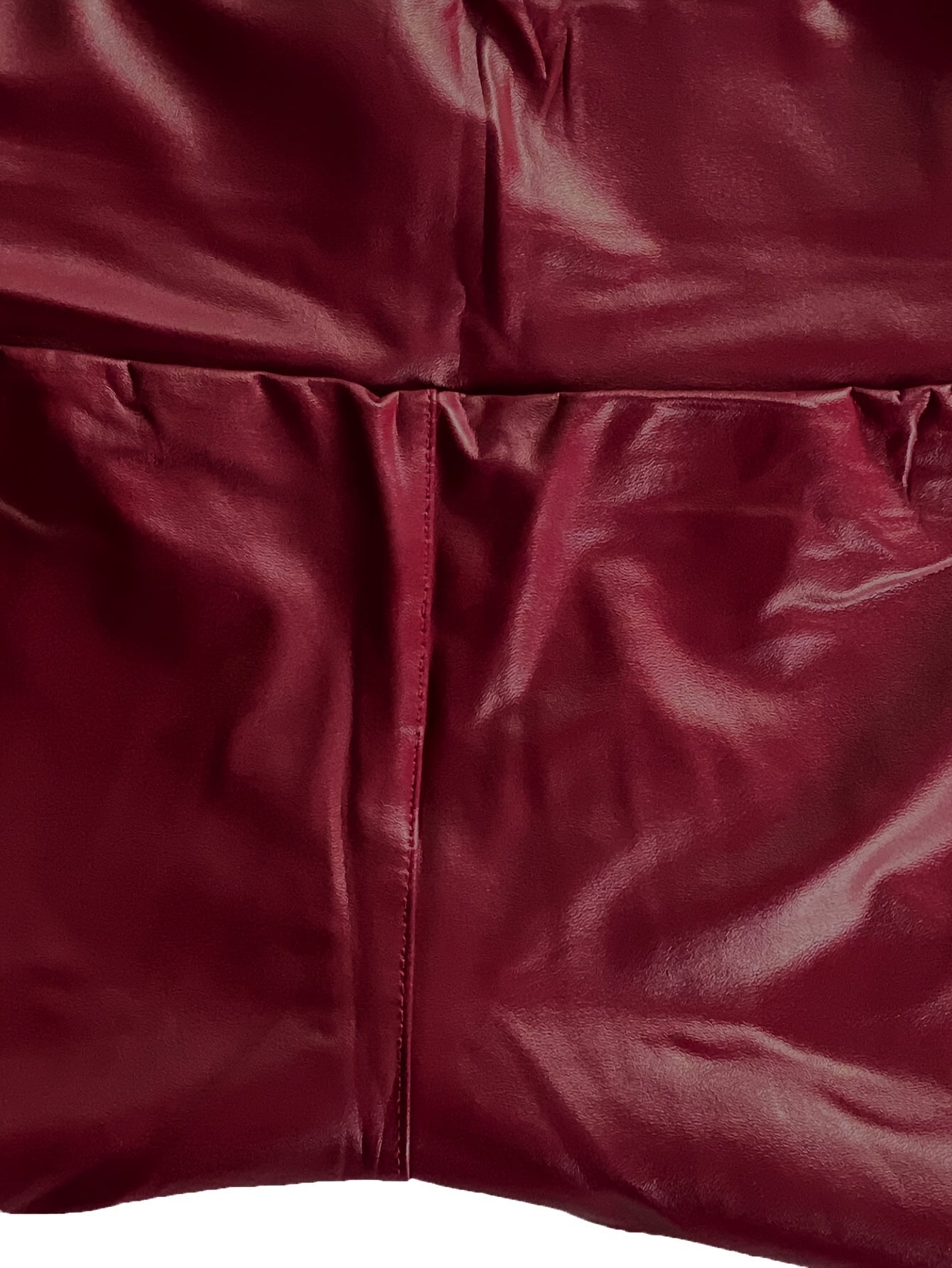 Solid Faux Leather Skinny Leggings, Vintage High Waist Slim Leggings, Women's Clothing