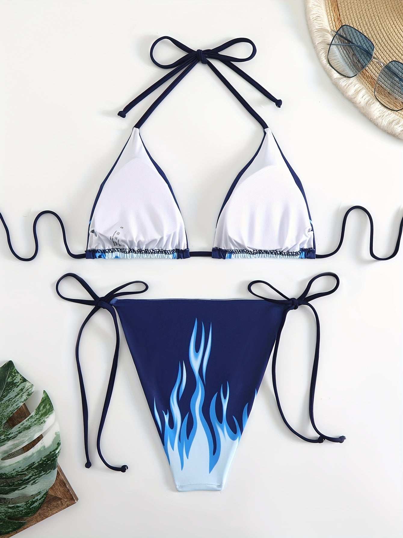 Split-Print Bikini Swimsuit