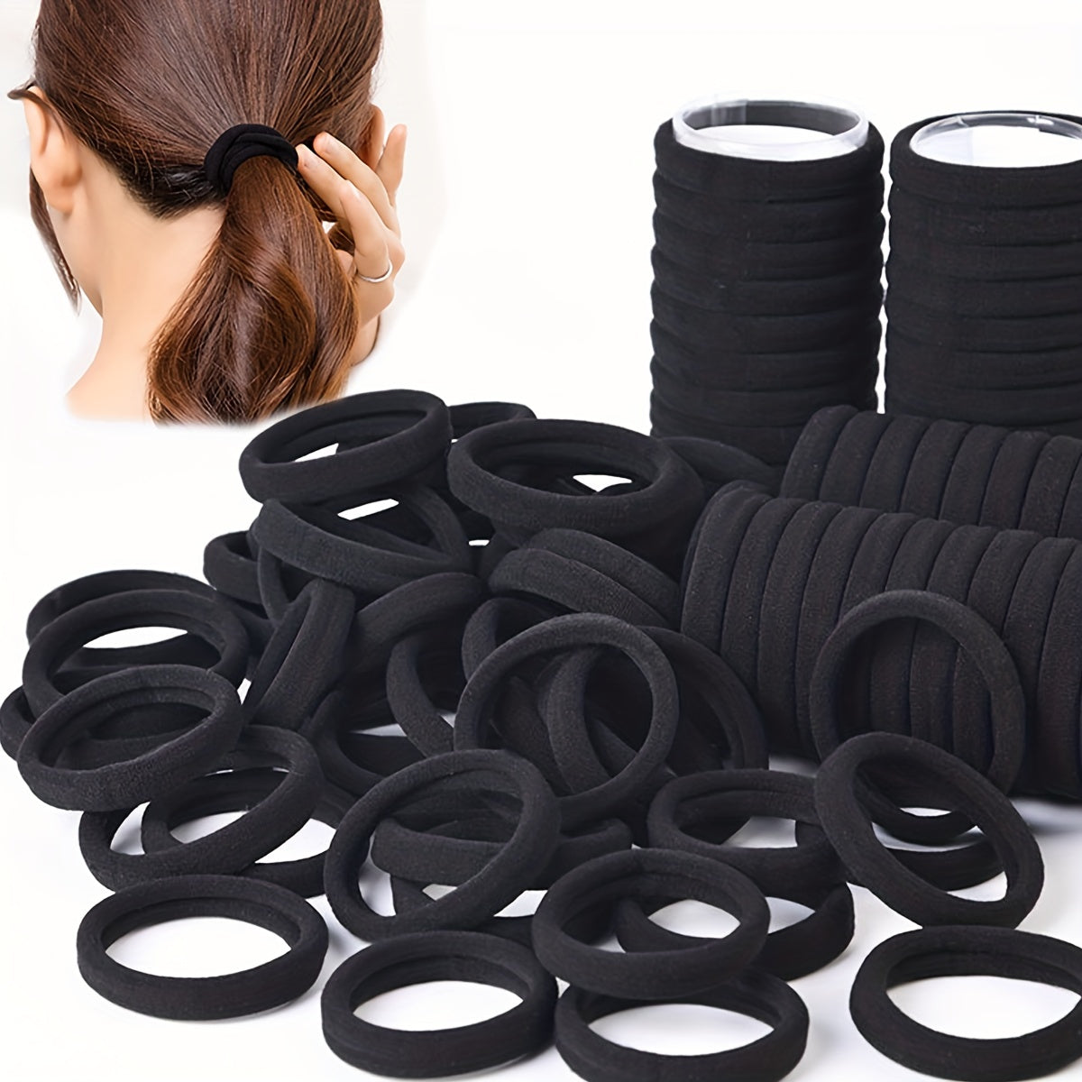 50/100pcs Black Hair Bands for Women s Hairband High Elastic Rubber Band Hair Ties Ponytail Holder Scrunchies Accessorie