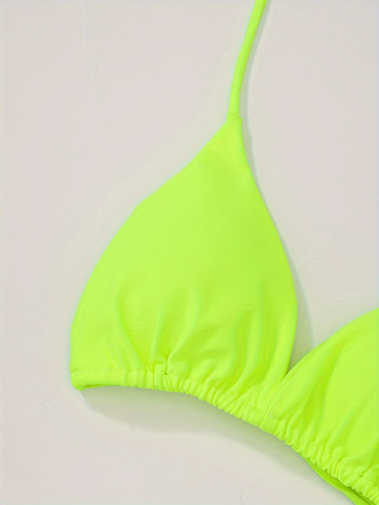 Women's 2 Piece Set Bikini, Halter Bra, V String Bottoms, Women's Swimwear & Clothing